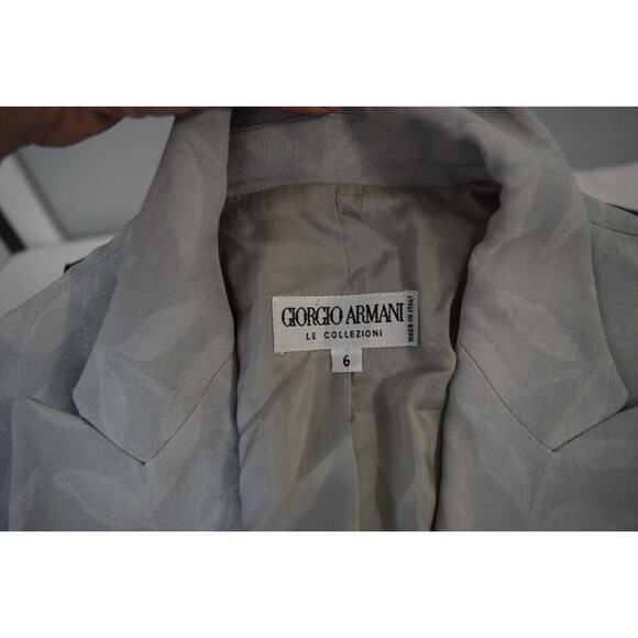 Armani Collezioni Blazer Womens Size 6 Silver Gray Leaves Print Shell Tank - Picture 9 of 11